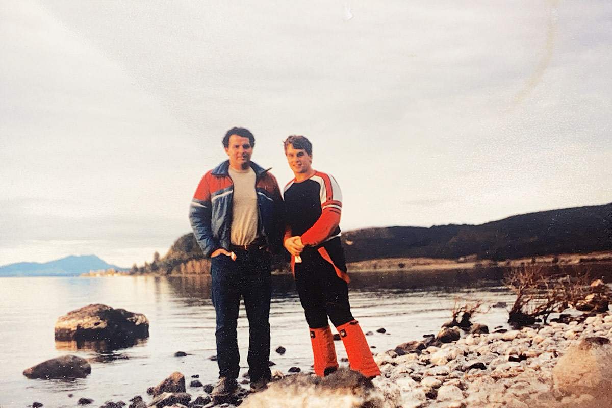 Brothers Chris and Andrew Vincent, circa 1990