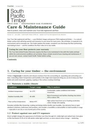 True Oak Care & Maintenance Guide
