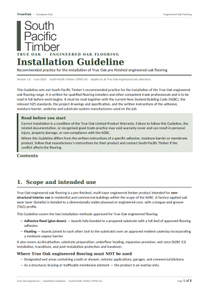 True Oak Installation Guideline